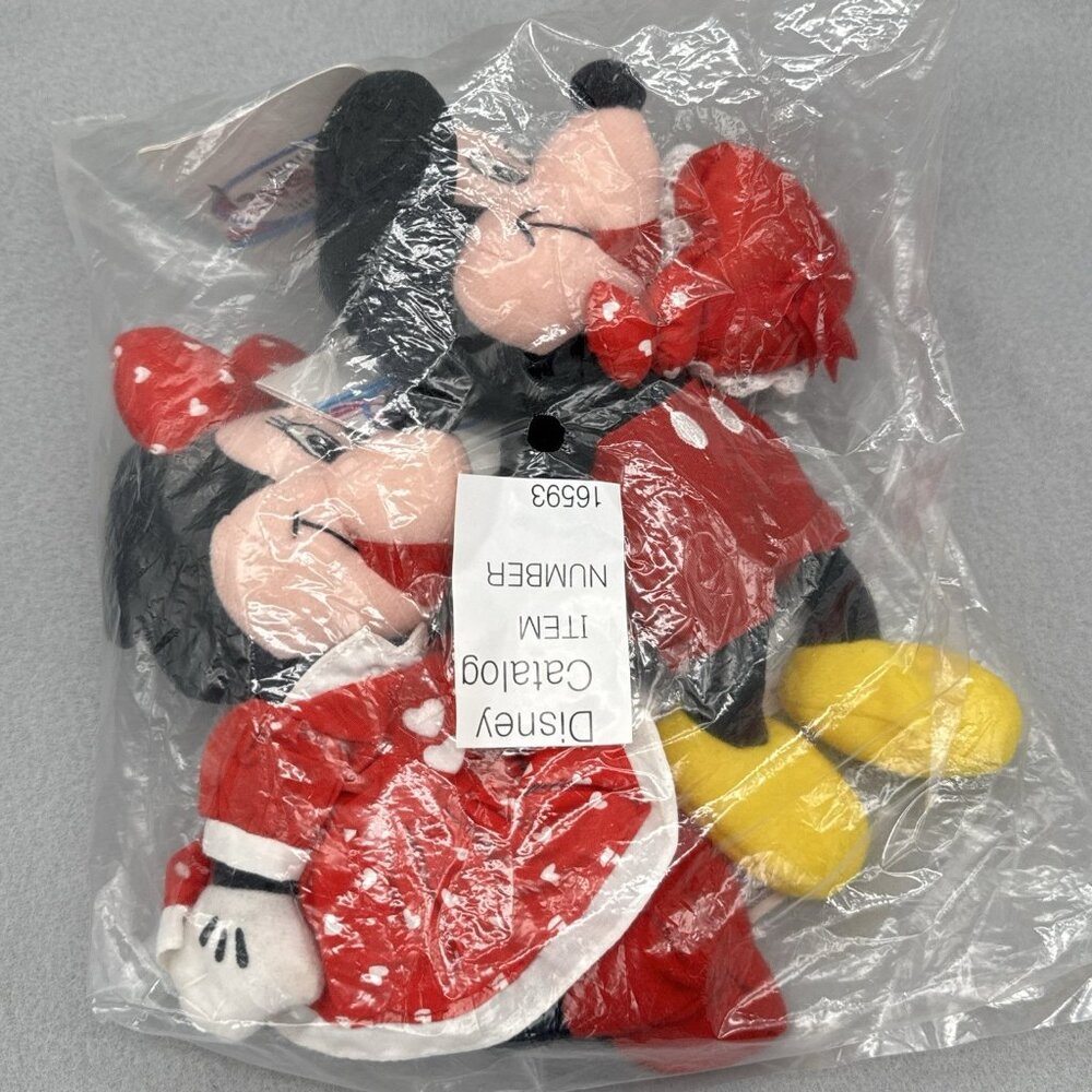 Valentine Mickey and Minnie Mouse The Disney Store Bean Bag 9" Stuffed Toy Plush